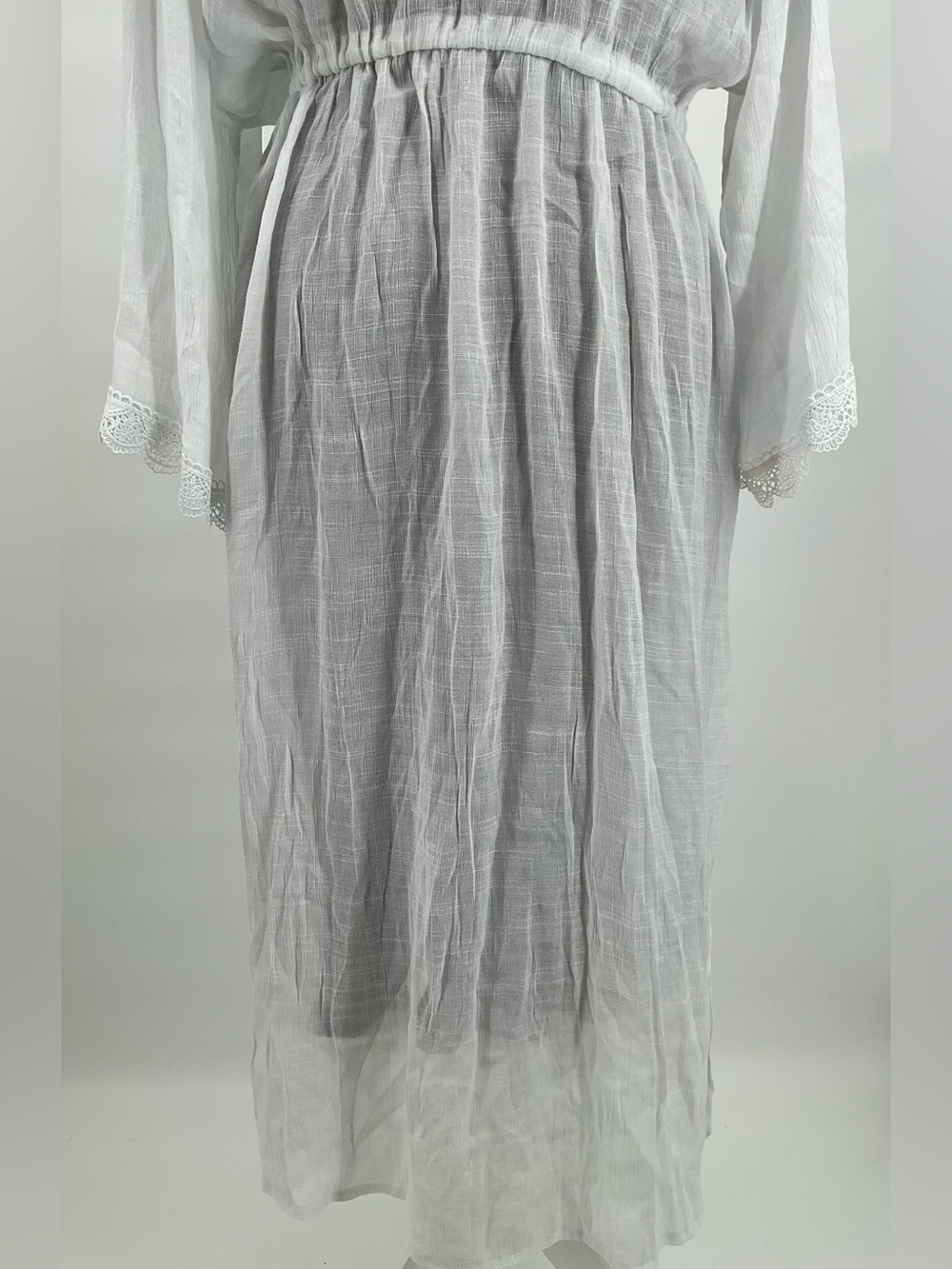 Swim Cover-up with Lace Trim & Tassel Tie One Size - Picture 7 of 10